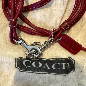 Coach Cherry Red Leather Strap with Silver Clasp